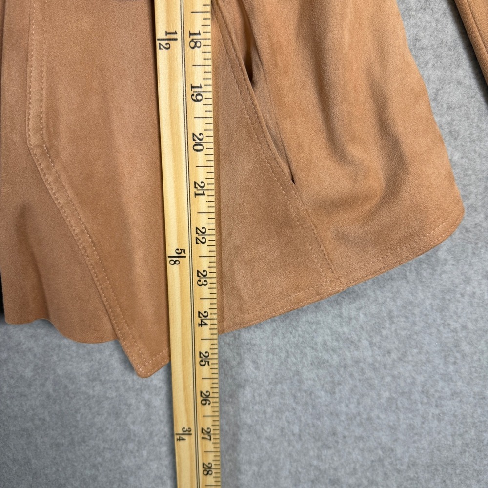 Hutch Anthropologie Faux Vegan Suede Blush Pink Open Front Draped Jacket Women M - Picture 8 of 10